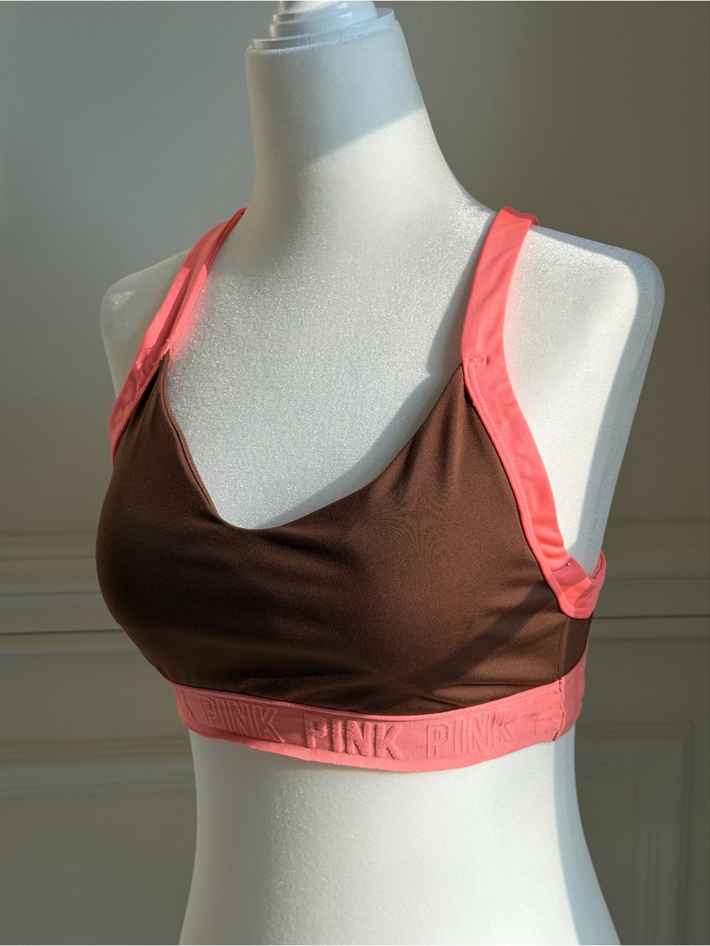 PINK Victoria's Secret Brown Bralette with Pink Accent
